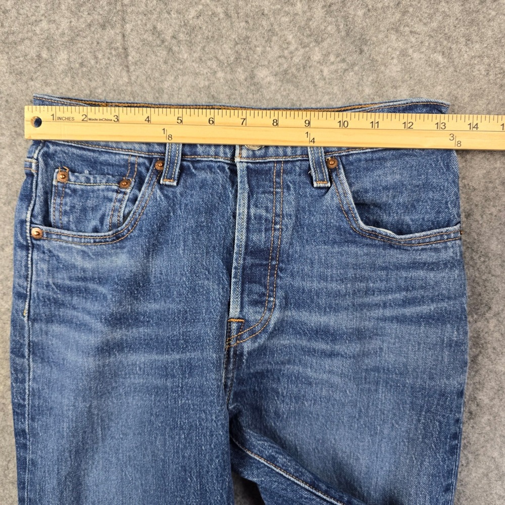 Levis 501 Original Fit Straight Leg Jeans Mens 27x27.5 Medium Wash Blue Denim - Picture 6 of 9
